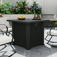 thumbnail image 4 of Devoko  Outdoor  Fire Pit 28" Square 50000 BTU Patio Propane Fire Pit Table with Lava Rocks, 4 of 9
