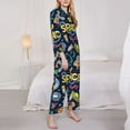 thumbnail image 4 of Kll Colorful Space Print Women'S Long Sleeve Pajamas With Pants Sleepwear Loungewear 2 Set-X-Large, 4 of 9