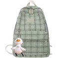 thumbnail image 1 of Bright College Aesthetics Schoolbag Plaid Schoolbag Supplies Green, 1 of 5
