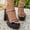Brown, variant on Women's Glitter Sparkly Upper Wedge Platform Sandals, Wide Width Thick Sole Comfort Casual Summer Beach Slides Brown 42