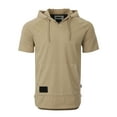 thumbnail image 7 of ZIMEGO Men's Short Sleeve Hoodie - Vintage Color Dyed Pullover Hooded Henley Shirt, 7 of 7