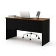 thumbnail image 3 of Bestar Somerville Workstation with two pedestals in Black & Tuscany Brown - 29.5" Height x 53.5" Width x 23.5" Length, Two utility drawers and a file, 3 of 4