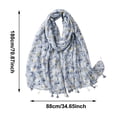 thumbnail image 5 of YUEHUA Lightweight Cotton Linen Shawl for Women Soft Floral Scarf Wrap for Evening Dresses Wedding Bridal Party Travel, 5 of 5