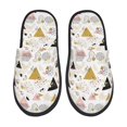 thumbnail image 2 of KLL Geometric Triangle Slippers for Women Men House Slip on Indoor Outdoor Bedroom Furry Fleece Lined Ladies Comfy Anti-Skid Rubber Hard Sole-Medium, 2 of 8