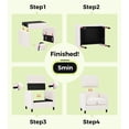 thumbnail image 4 of Welzona 33" Teddy Fabric Accent Chair, Comfy Reading Armchair for Living Room & Bedroom, Tool-Free Assembly, Off White, 4 of 9