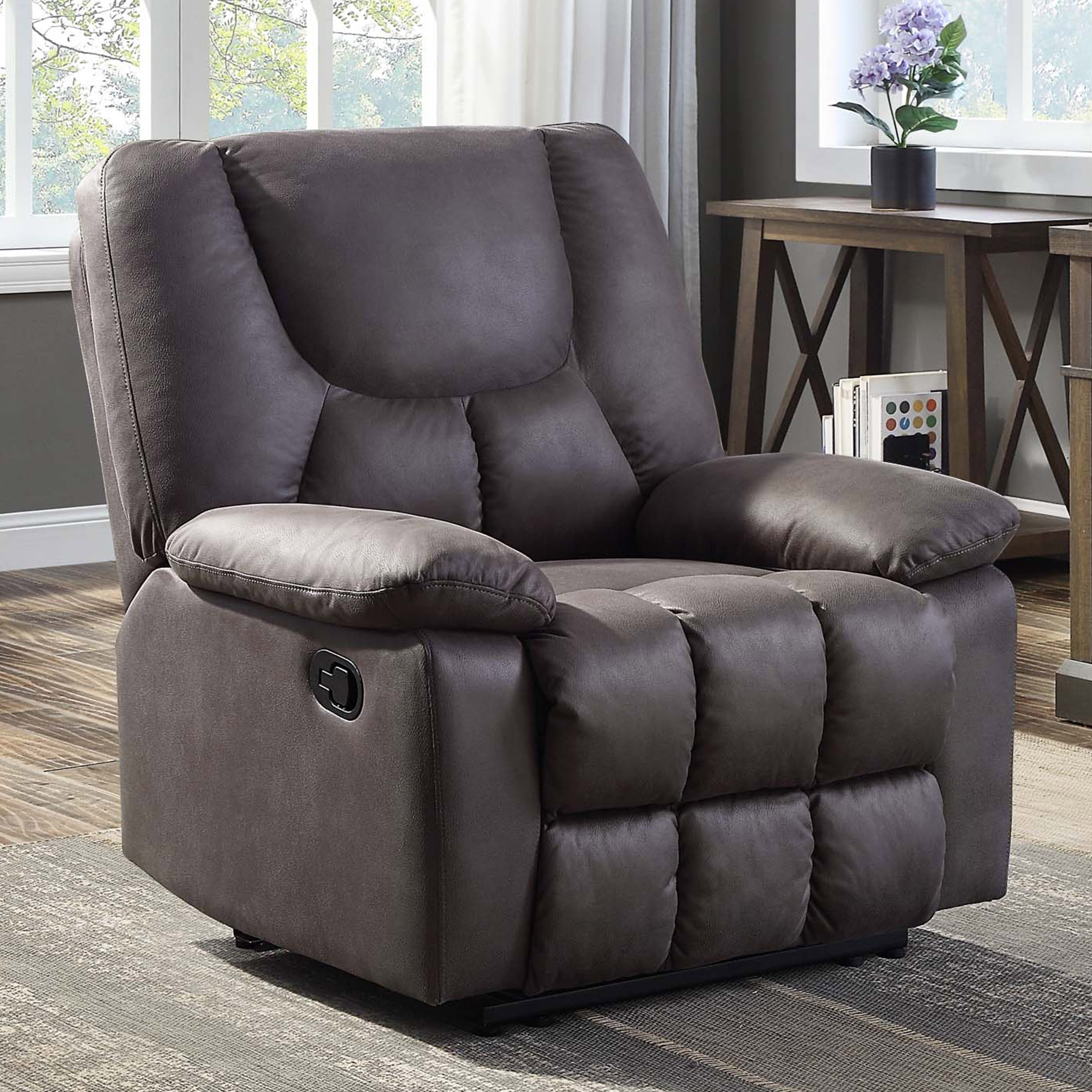true innovations leather glider recliner