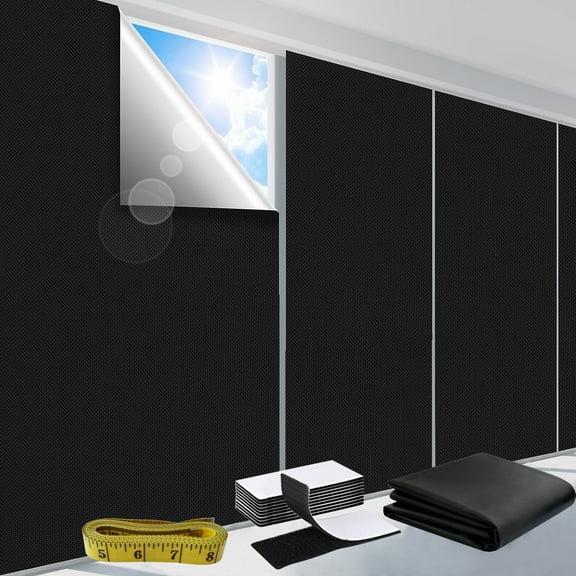 98.4 in. x 57 in. Indoor Blackout Fabric Window Shades Portable Temporary Blind/Shades