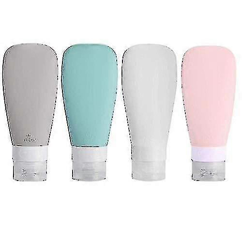 4 Pack Silicone Travel Bottle Leak Proof Squeezable Travel Accessories Toiletries Containers Cy
