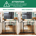 thumbnail image 3 of Leumius 29.5-44.1" Wide Baby Gate for Stairs, Dog Gate Indoor for Doorways, No Drilling Pressure Mounted Pet Gates for Kids, Easy Walk Through Safety Gate Black, 3 of 7