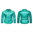thumbnail image 4 of Jacquard Button-Down Long Sleeve Tops - Slim Fit Shirts for Men, 4 of 5