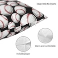 thumbnail image 3 of Wukai Cute Baseball Premium Polyester Fleece Pillow Covers with Hidden Zipper Closure,Luxuriously Soft and Durable-12"x12", 3 of 7