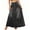 Black, variant on High Waist Women Casual A Line Long Denim Skirt with Pocket