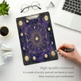 thumbnail image 4 of 12.5" x 9" Acrylic Clipboard with Silver Metal Clip Office and Classroom Essential Gold Celestial Pattern, 4 of 7