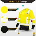 thumbnail image 2 of KwikSafety (Charlotte, NC) MECHANIC Long Sleeve Safety Shirt (w/POCKET & Black Trim) Class 3 ANSI OSHA Custom High Visibility Reflective Tape Construction Security Hi Viz Clothing Men | Yellow 2XL, 2 of 7