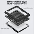 thumbnail image 3 of Dteck Full Body Case for iPad Air 13 inch 2025/2024,Shockproof 3-Layer Protection Case with Screen Protector 360° Rotating Stand Built-in Pencil Holder Cover with Hand/Shoulder Strap,Black, 3 of 7