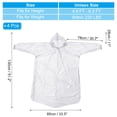 thumbnail image 2 of Uxcell Rain Ponchos, 4 Pack Disposable Rain Coat for Hiking Outdoor Activities, White, 2 of 6