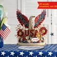 thumbnail image 5 of AZXY 4th of July Decorations, Patriotic USA Eagle 2D Acrylic Tabletop Ornament, Independence Day Sunflower Floral Design Sign, Red White Blue Freestanding Decor, Holiday Party Centerpiece for Home, 5 of 5