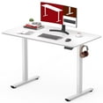 thumbnail image 1 of SANODESK Electric Standing Desk 40 x 24 Inches Whole-Piece Desktop Height Adjustable Stand Up Desk w/6-Button Controller Ergonomic Computer Desk for Home Office, White Frame + White Tabletop, 1 of 1