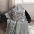thumbnail image 3 of JWH 3D Handmade Square 18x18inch Modern Decorative Soft Velvet Flower Pillow Covers Gray Floral, 3 of 9