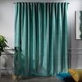 thumbnail image 3 of 3S Brother's Extra Long Solid Luxury Matte Velvet Soft Curtain Powder Blue Single Panel Hanging Back Tap & Rod Pocket Home Décor 5-25 Feet Custom Made Curtains -Made in Turkey Each(52"x192"), 3 of 7