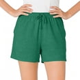 thumbnail image 1 of Lmnyox Womens Plus Size Shorts Fashion Casual Elastic Waist Drawstring Sweat Shorts Summer Solid Color Basic Shorts, 1 of 8