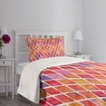 thumbnail image 3 of Ambesonne Abstract Quilted Bedspread Set 2 Pcs, Diamond Shapes Mosaic, Twin Size, Orange Purple Pink, 3 of 5