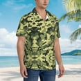 thumbnail image 5 of Green Camouflage Hawaiian Shirts For Men, Summer Short-Sleeve Relaxed-Fit Button-Down Shirts Xx-Large, 5 of 9