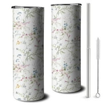 20oz Pioneer Flower Skinny Tumblers Stainless Steel Tumbler with Lid and Straw,Vacuum Insulated Double Wall Travel Tumbler Cups with Cleaning Brush for Coffee,Tea