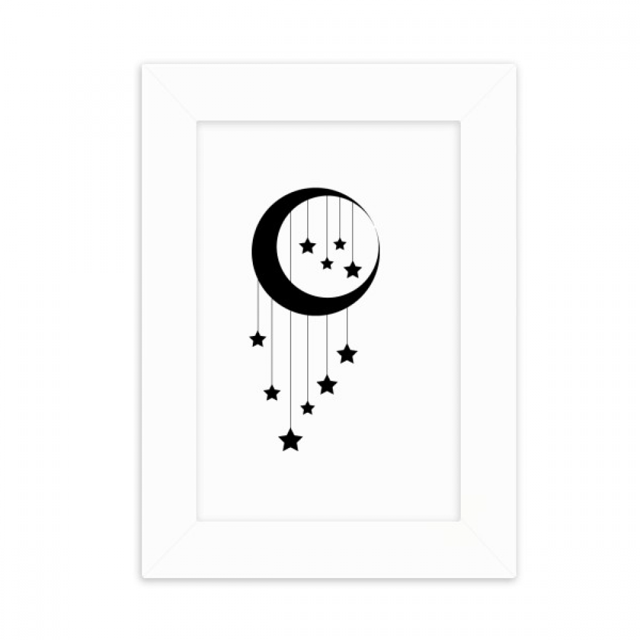 Marco de Fotos de escritorio Luna estrella Blanco 5x7 pulgadas Unbranded