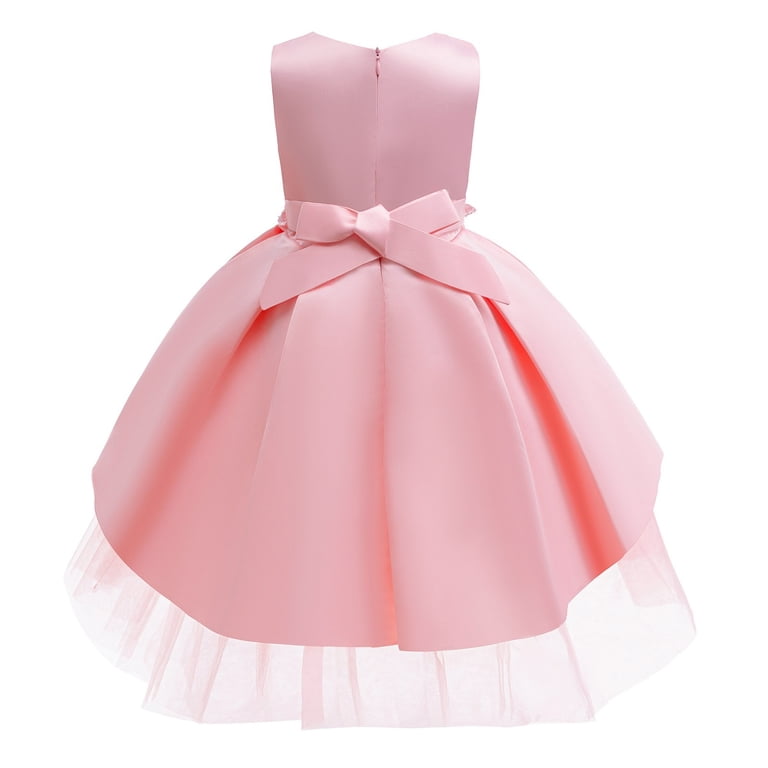 open lace back dress Pink Princess Dress Long Sleeves