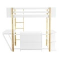 thumbnail image 5 of Euroco Wood Twin Size Loft Bed with Foldable Desk, Cabinet and Shelves for Kids Teens Adults, White, 5 of 18