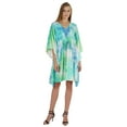 thumbnail image 1 of Bimba Printed Caftan Gown Maxi Robe Dress For Women Beachwear Short Swimsuit Cover Up, 1 of 7