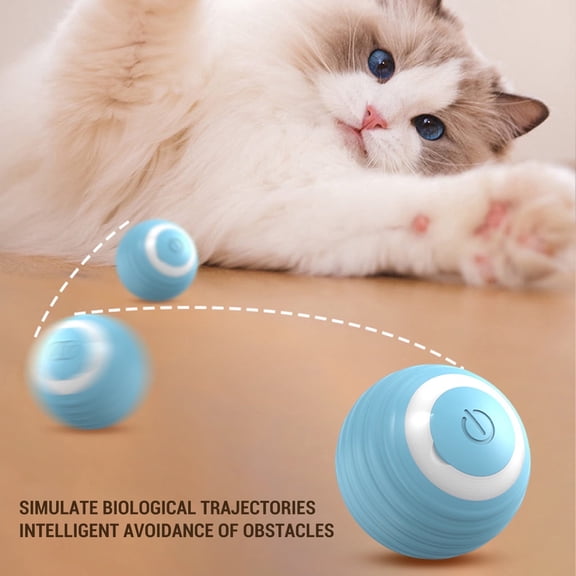 BPA Free Smart Interactive Cat Toy Ball USB Rechargeable Automated Cat Toy with Colorful Light Power Ball Kitten Toy