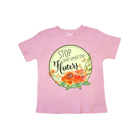 

Inktastic Stop and Smell the Flowers Watercolor Gift Toddler Boy or Toddler Girl T-Shirt