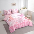 thumbnail image 2 of Erosebridal Pink Cartoon Animal Twin Bedding Sets 7-Piece, Lion Giraffa Bedding Comforter Set, 2 of 7