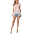 thumbnail image 2 of INSPIRE CHIC Style Women's Floral Blouse Summer Casual Square Neck Chiffon Short Sleeve Ruffle Shirts XL Pale Pink, 2 of 6