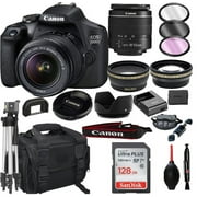 Canon EOS 2000D (Rebel T7) DSLR Camera with 18-55mm f/3.5-5.6 Zoom Lens + + 128GB Card, Tripod, and One Stop Shop Cloth