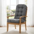 thumbnail image 6 of TOPCHANCES Outdoor Adirondack Chair Cushion with Ties, Water-Resistant Oxford Fabric High Back Rocking Chair Cushions (Dark Gray), 6 of 9