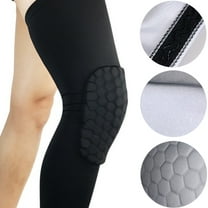 Yesbay 1Pc Breathable Sports Football Basketball Knee Pad Honeycomb Leg Brace Support-White
