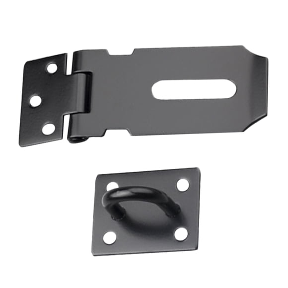 Shisuyan Furniture Accessories Black Stainless Steel Hasp Latch 2Pcs 3.14X1.53X0.79in