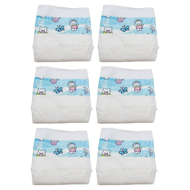 LOVEVER 6 Pcs Couches Bébé Vivant Jouets d'Imitation sous-Vêtements Poupée Conception de Simulation Couches Bébé Poupée Bleu