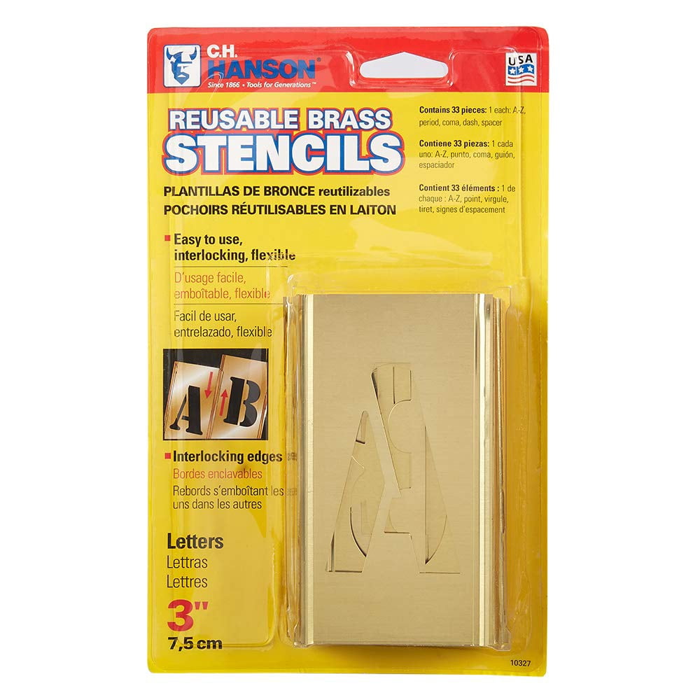 CH Hanson 10327 3" Stencil Letter Set 33 pc