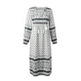 thumbnail image 4 of Patlollav Womens Ladies Plus Size Round-Neck Lace Patchwork Long Dress Short Sleeve Dress, 4 of 6