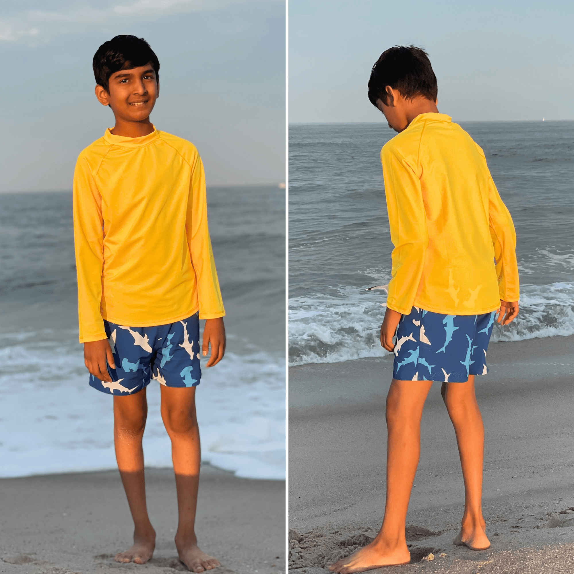 BIG ELEPHANT 3 Pack Kids Rash Guard Swim Shirt UPF 53+ Long Sleeve Rashguard Swimwear Surf Tops Sun Protection for Boys Girls