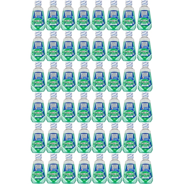Enjuague bucal Scope, tamaño de viaje, clásico, original, color menta, 35 ml, paquete de 48