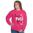 thumbnail image 4 of Hope Faith Love Breast Cancer Support Women Crewneck Sweatshirt Brisco Brands M, 4 of 6