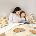 thumbnail image 4 of Erosebridal Cute Capybaras Full Size Comforter Sets,Kawaii Rodent Animal Capybara Bedding Sets For Kids Reversible 3pcs, 4 of 7