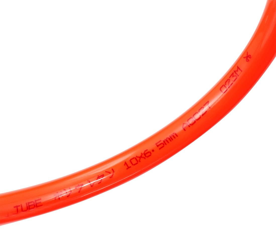MKEUDQ-Pneumatic Air Tubing, 10mm OD x 6.5mm ID 5 Meters 16ft PU Polyurethane Air Compressor Tube Hose Pipe Orange