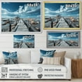 thumbnail image 4 of Designart "Monochromatic Pier Horizon In Blue And Grey" Coastal Pier Floater Framed Canvas Prints, 4 of 5