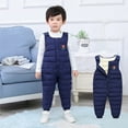 thumbnail image 2 of Child Kids Toddler Toddler Baby Boys Girls Cute Cartoon Letter Jumpsuit Cotton Wadded Thicken Suspender Snow Bib Ski Pants Overalls Trousers Outfit Clothes Baby Boys Snowsuit Just One, 2 of 9